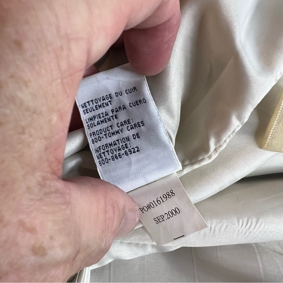 Stunning Vintage 90’s TOMMY HILFIGER Cream Soft Leather Slacks - Picture 2 of 8